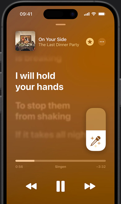 Apple Music Sing Modus auf dem iPhone spielt ?New“ von Lauren Daigle