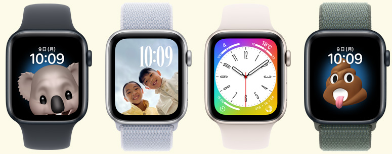 かわいい文字盤や面白い文字盤を映し出す複數(shù)のApple Watch