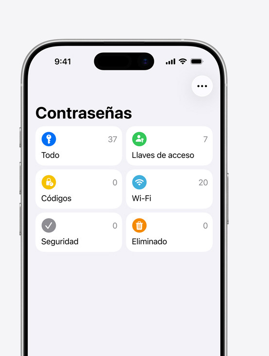 Pantalla de un iPhone que muestra la app Contrase?as, lista de apps, Doordash, Atlas Obscura, Koba, Quickbooks, LinkedIn, Etsy, con la dirección de correo del usuario guardada