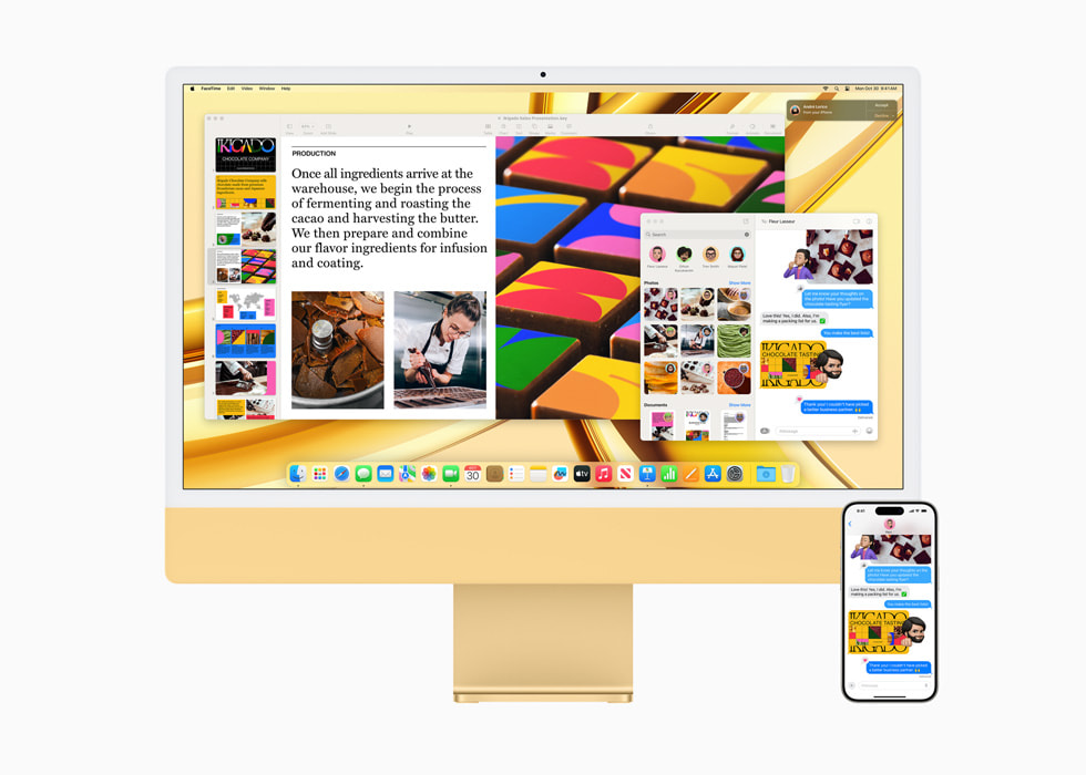 Kontinuitas ditampilkan pada iMac dengan M3 baru berwarna kuning bersama iPhone 15 Pro.