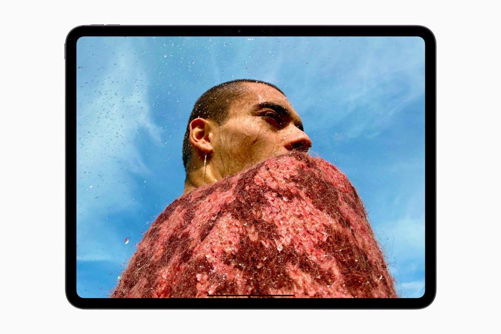 A colorful photo displayed on the new iPad Pro.
