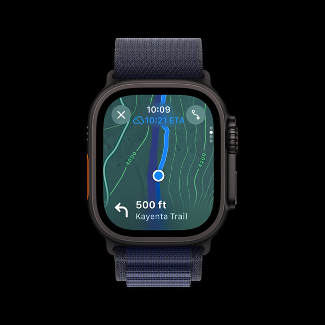 Apple Watch Ultra 2’de do?a yürüyü?ü i?in ?zel bir rota g?steriliyor.