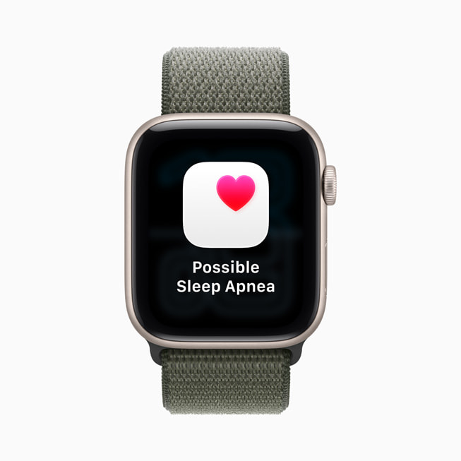 An image of an Apple Watch SE 3 displaying a sleep apnoea notification.