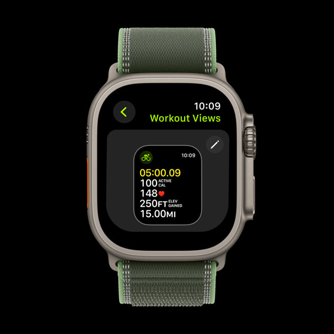 Apple Watch Ultra 3’te bir kullan?c?n?n Antrenman G?rünümleri g?steriliyor.