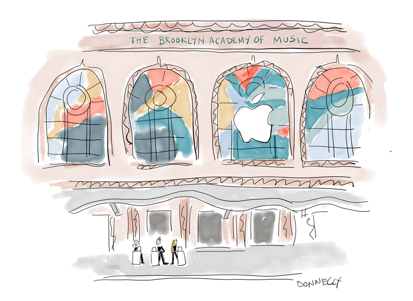 Brooklyn Academy of Music’de ger?ekle?en Keynote etkinli?inin Liza Donnely taraf?ndan iPad Pro kullan?larak yap?lan illüstrasyonu
