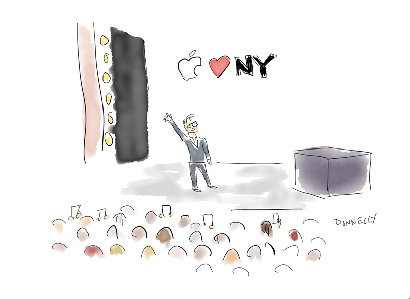 Brooklyn Academy of Music’de ger?ekle?en Keynote etkinli?inin Liza Donnely taraf?ndan iPad Pro kullan?larak yap?lan illüstrasyonu