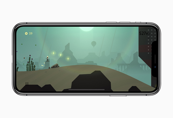 iPhone X, Alto’s Odyssey oyununun ekran?n? g?steriyor