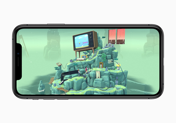 iPhone XS ekran?nda “The Gardens Between” oyunundan bir g?rüntü.