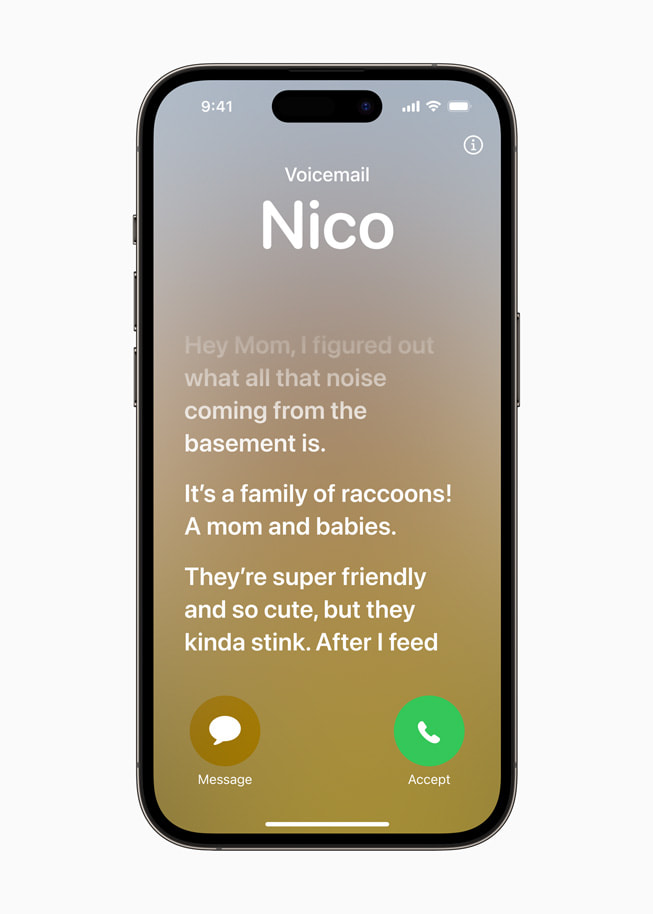 ???? Live Voicemail ?????? ?? Nico ?????? ??? iPhone?14?Pro.