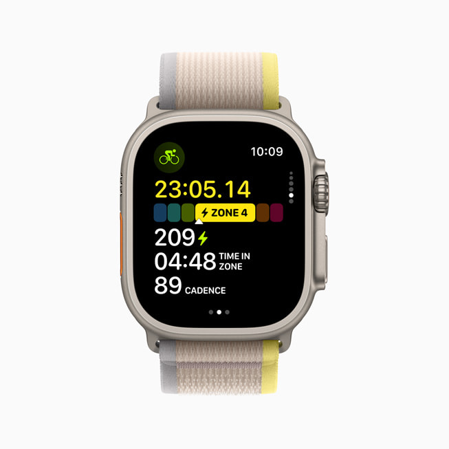 Apple Watch Ultra shows personalized Power Zones.