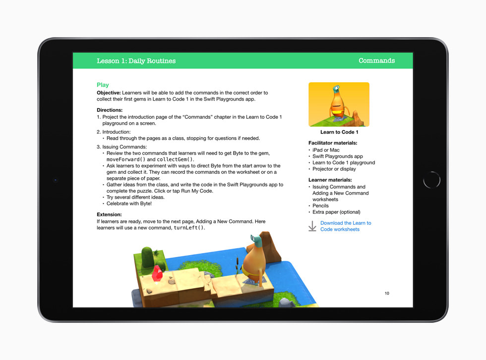 ??? ??? ????? ??????? ?? ????? Swift Playgrounds ????? ??? "??????? ?? ?????? ?????? ??????? ??????? ???????" ??? iPad.