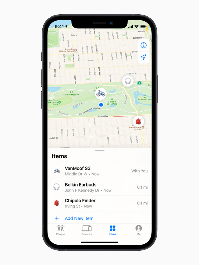 iPhone 12 ekran?nda Bul uygulamas?n?n Nesneler sekmesindeki ü?üncü taraf ayg?tlar?n listesi