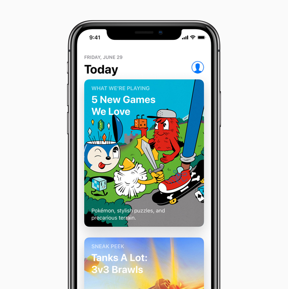 App Store’da Bugün sekmesi se?ili oldu?u bir iPhone X.