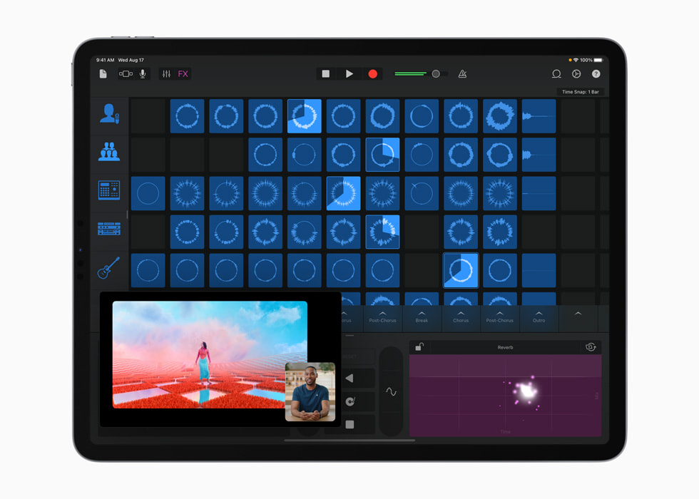 iPad Pro'da GarageBand'in Live Loops arayüzünde Katy Perry’nin “Harleys in Hawaii” par?as?.