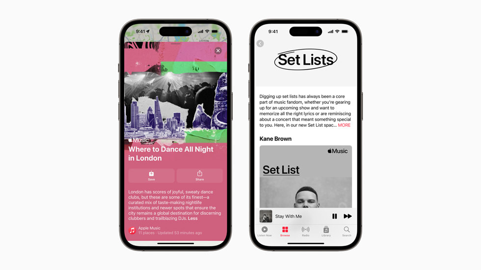 Apple Music Guides ?Set Lists ??????? ??? ????? iPhone 14 Pro.