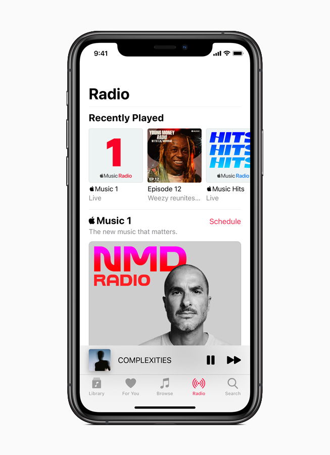 Apple Music Radio affichée sur un iPhone?11?Pro.