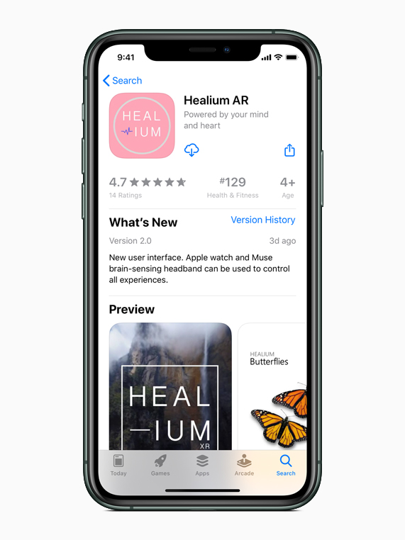 ????? Healium AR ?? App Store ??? iPhone 11 Pro.