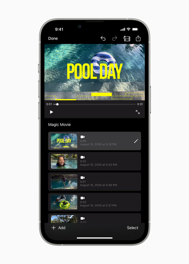 ???? Magic Movie ?????? "Pool Day" ????? ??? ????? iMovie?3.0 ?? iPhone.