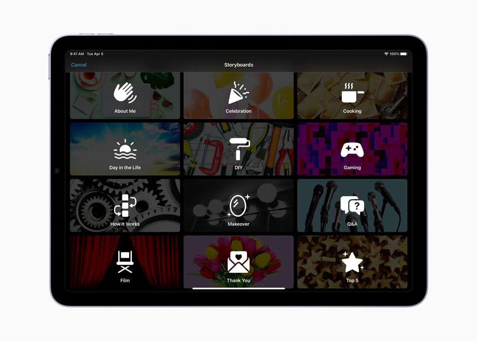 ???? Storyboards ?? ????? iMovie 3.0 ?????? ??? iPad.