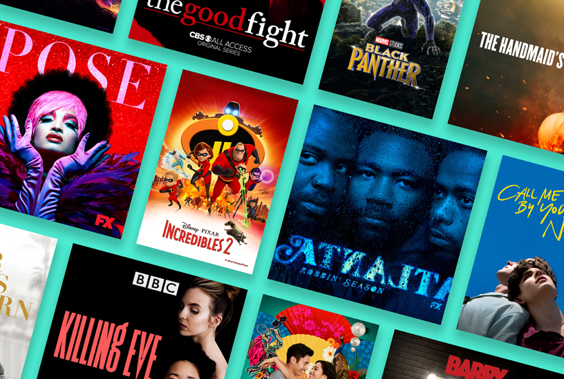 TV programlar? ve filmlerden olu?an kolaj.
