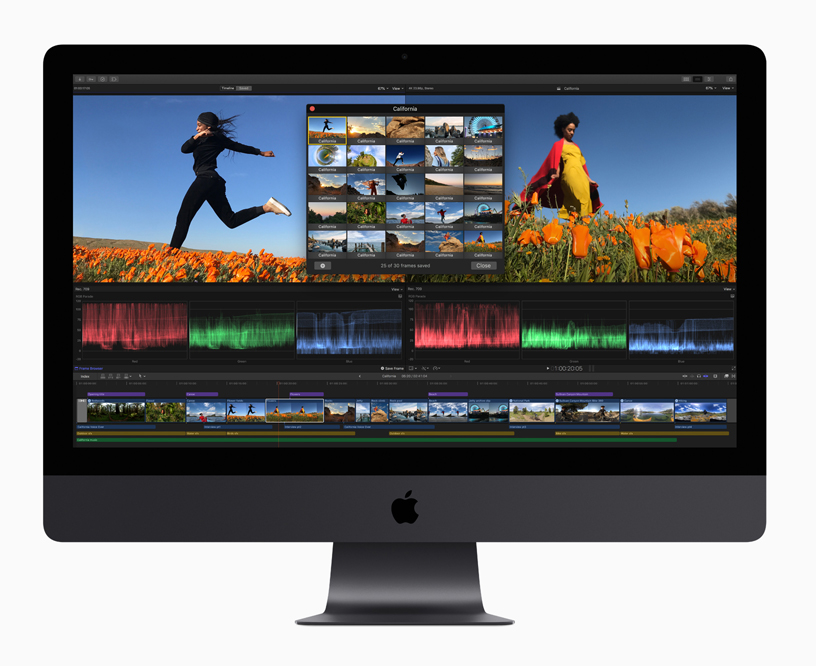 Final Cut Pro X ekran g?rüntüsünü g?steren iMac.