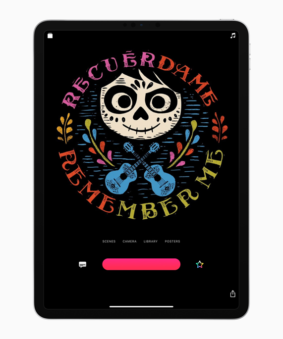 iPad’deki Clips uygulamas?nda Coco film posteri.