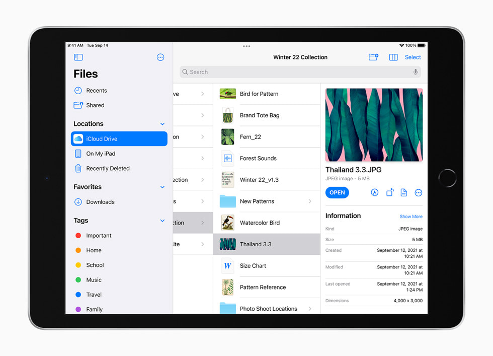 Yeni iPad’de iCloud?Drive g?rüntüleniyor.