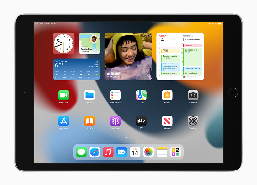 Yeni iPad’de yeni Ana Ekran ara? tak?mlar? deneyimi g?steriliyor. 