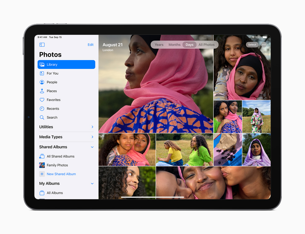 iPad Air’de yeniden tasarlanm?? Foto?raflar uygulamas?.