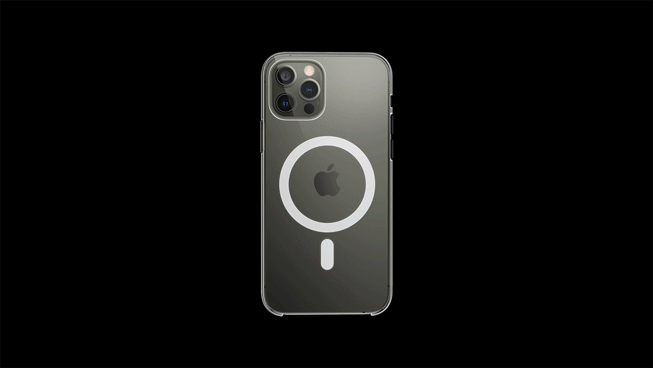MagSafe ?arj ayg?t?n?n iPhone 12 Pro’ya kolay ve güvenli bir ?ekilde tak?lmas?n? g?steren bir GIF.