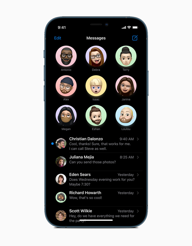 iPhone 12 Pro’da Mesajlar g?rüntüleniyor. 
