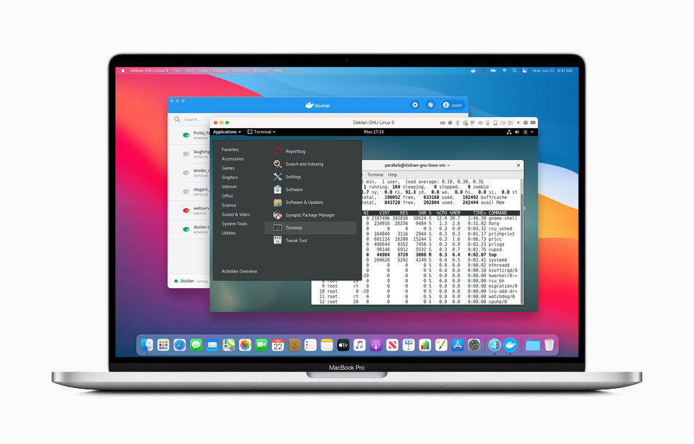 MacBook Pro’da Linux kod yazma ortam? g?rüntüleniyor.