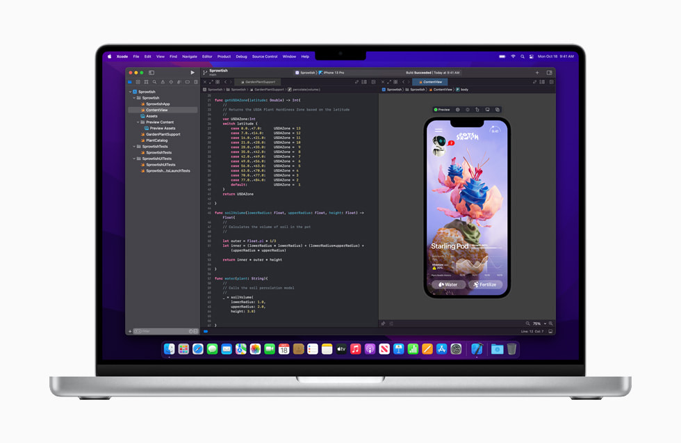 Xcode a??k bir MacBook Pro g?steriliyor.