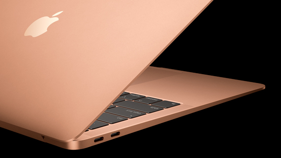 MacBook Air’in yandan ve arkadan g?rünümü.