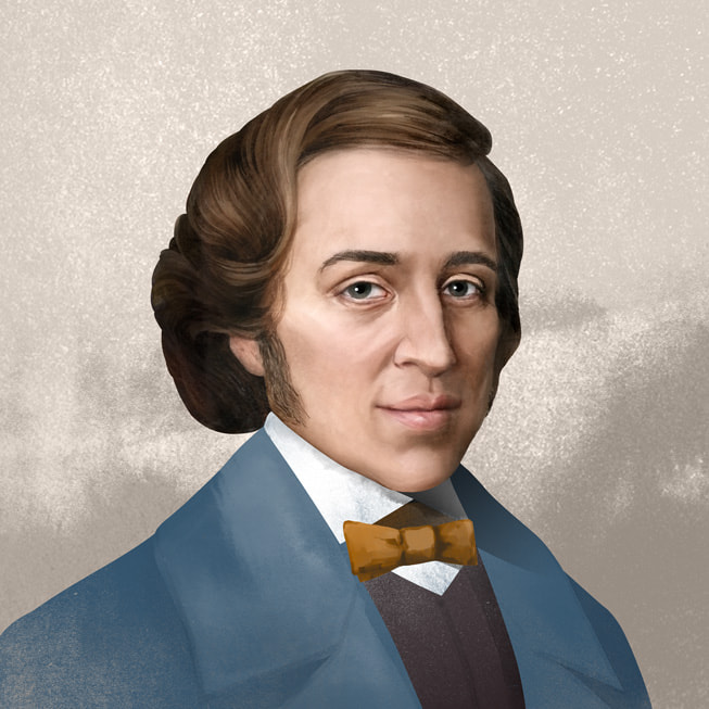 Apple?Music?Classical i?in ?zel olarak yapt?r?lm?? Chopin portresi.