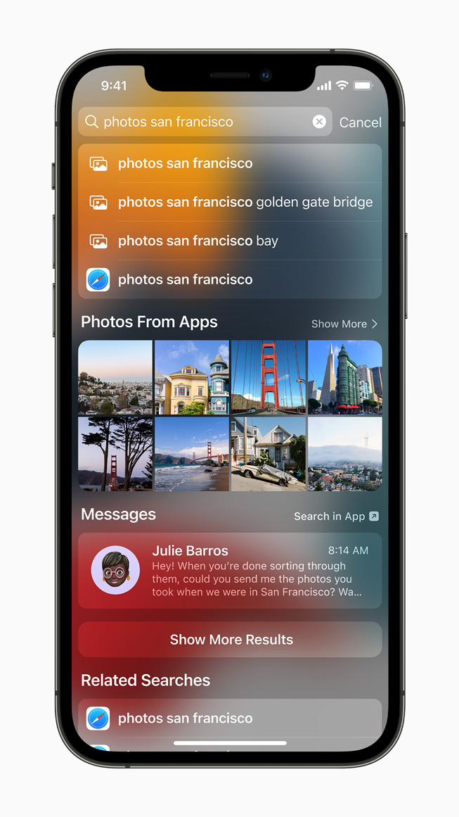 iPhone 12 Pro’da Spotlight deneyimi g?steriliyor.