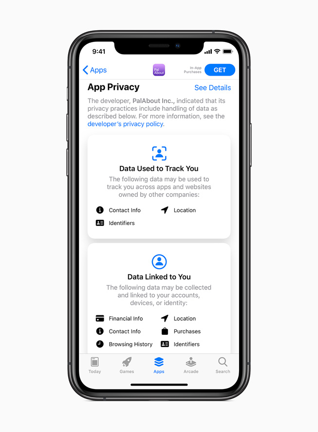 iPhone 11 Pro’daki App Store’da yeni gizlilik etiketi g?rüntüleniyor.