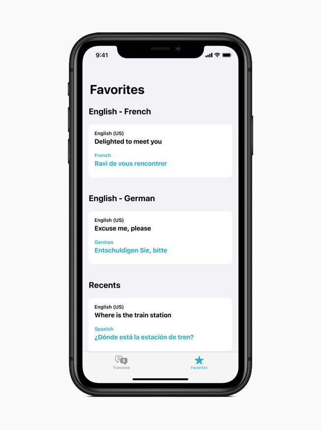 iPhone 11 Pro ekran?nda iOS 14’teki ?eviri uygulamas?.