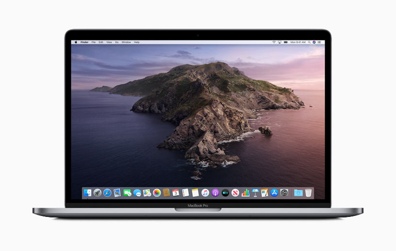MacBook Pro ekran?nda macOS Catalina.