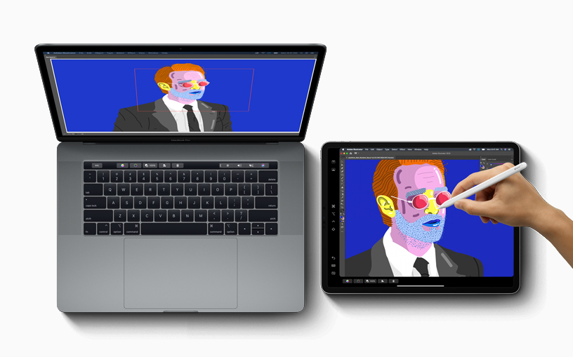 MacBook Pro’da Sidecar ile iPad ve Apple Pencil’a ekran geni?letme.