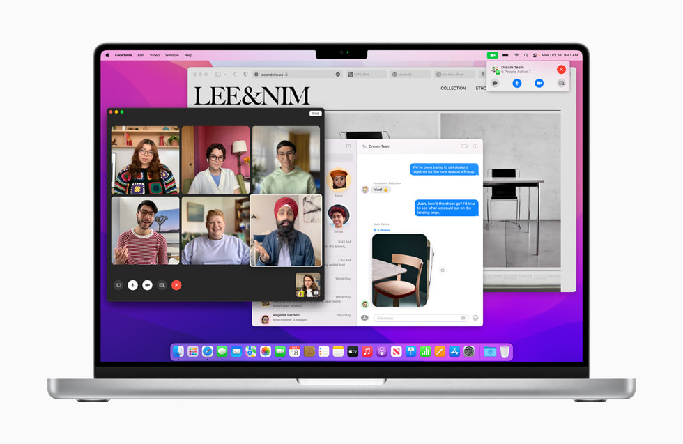 macOS Monterey’in yeni ?zellikleri MacBook Pro’da g?steriliyor.