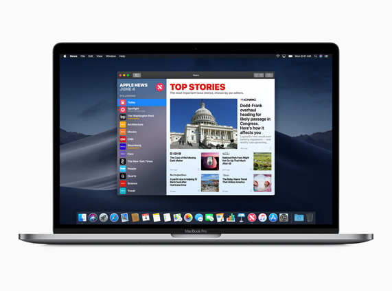 Yeni Apple News masaüstü ara? tak?m?n?n g?rüntüsü