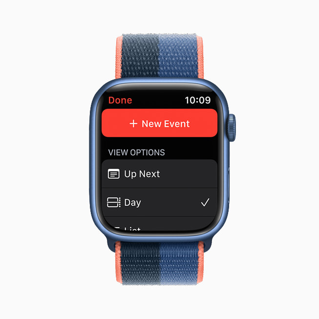 Apple Watch Series 7’de Güncellenen Takvim uygulamas?nda yeni olu?turulan bir etkinlik g?steriliyor.