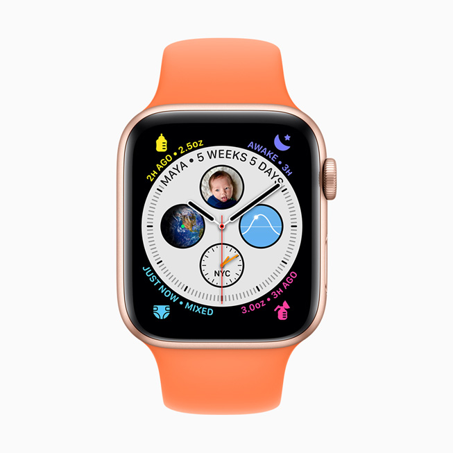 Apple Watch 5’te Glow Baby kadran? g?rüntüleniyor.