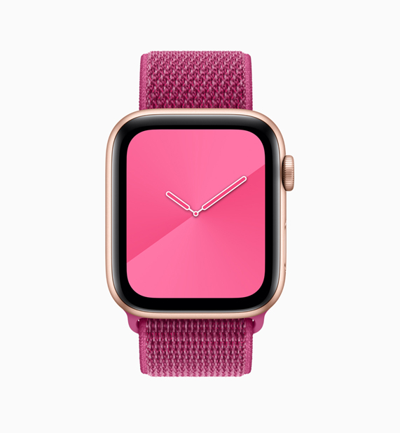 Pembe Apple Watch loop’u ve kadran?.