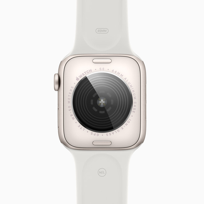 Y?ld?z ????? rengi Apple Watch SE’nin yeniden tasarlanan uyumlu arka kasas?.