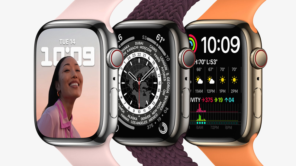 Apple Watch Series 7 farkl? renklerde g?steriliyor.