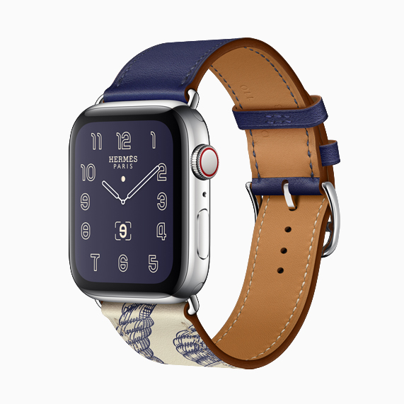 Apple Watch Hermès’te yeni Della Cavalleria bask?l?, renk bloklu kay??.