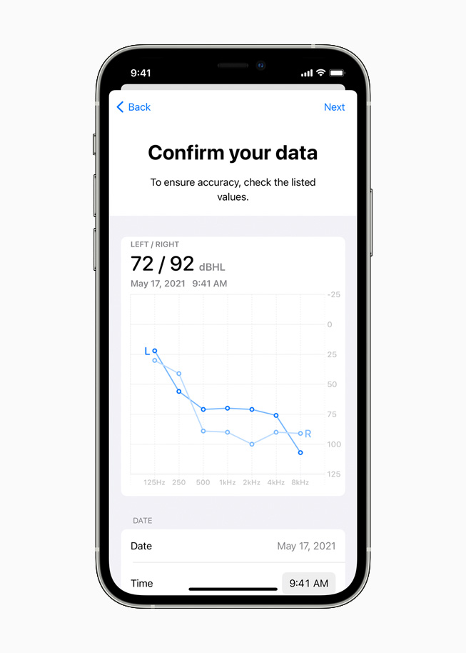 iPhone 12 Pro’daki Kulakl?k Kolayl?klar?’nda bir odyogram grafi?i g?steriliyor.