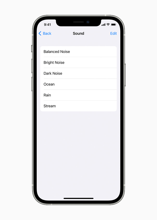 iPhone 12 Pro’da ?e?itli arka plan ses se?enekleri g?steriliyor.